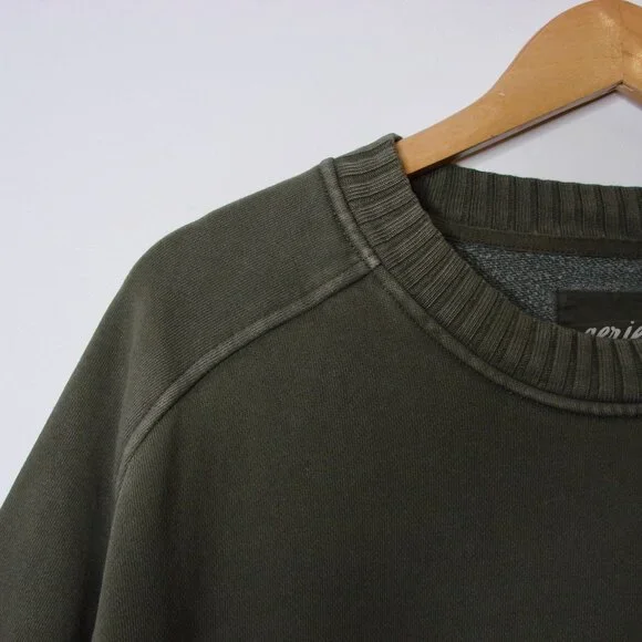 Aerie Down To Earth Crew Sweatshirt Olive Green Oversized Ribbed Small Medium L - Picture 8 of 14